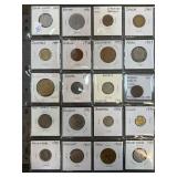 40 World Coins in Display Sheets