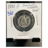 1887-S Seated Liberty Dime in Protective Holder