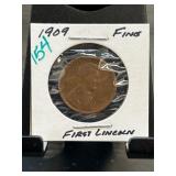 1909 Lincoln Wheat Penny in Fine Condition