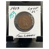 1903 Indian Head One-Cent Coin