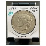 1935 Peace Silver Dollar, Encased