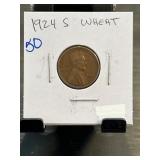 1924-S Lincoln Wheat Cent in Holder