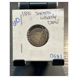 1890 Seated Liberty Dime in Holder