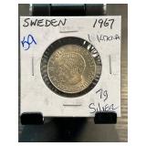 1967 Swedish 1 Krona Silver Coin
