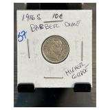 1916-S Barber Dime in Holder