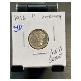 1916 P Mercury Dime in High Grade