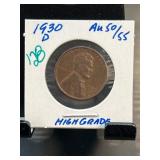 1930-D Lincoln Wheat Penny in High Grade
