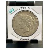 1928-S Peace Dollar Coin in Holder