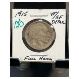 1915 Buffalo Nickel with VF/EF Detail