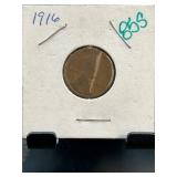 1916 Lincoln Wheat Cent in Cardboard Holder