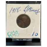 1918 Lincoln Wheat Penny in Protective Case