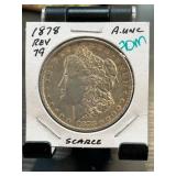 1878 Morgan Dollar Reverse 79 AU Condition