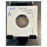 1877 Seated Liberty Dime in Coin Holder