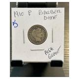 1910 P Barber Dime in High Grade