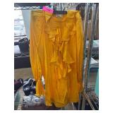 Yellow Ruffle Silk Blouse by Rey