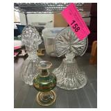 Three Decorative Glass Bottles