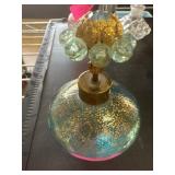 Decorative Glass Perfume Bottle With Gold Accents