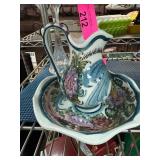 Handmade Ceramic Pitcher and Bowl Set from Greece