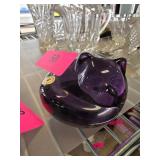 Purple Cat Glass Paperweight