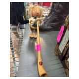 Vintage Wood Swiss Alphorn Player Smoker