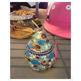 Cloisonne Pear-Shaped Lidded Trinket Box