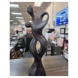 Abstract Plaster Sculpture with Fluid Design