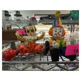 Hand-Painted Hanging Paper Mache Clown Figures