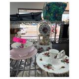 Floral Decor and Tableware Set w Clock