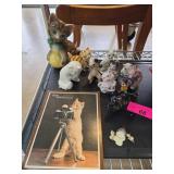 Ceramic Cat Figurines and Book