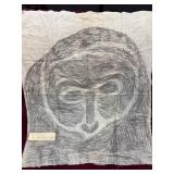Charcoal Artwork on Textile with Tag