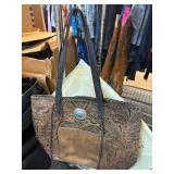 American West Genuine Leather Tote Bag