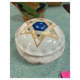 Decorative Lidded Ceramic Box with Star Motif