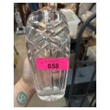 Crystal Vase with Geometric Cut Design