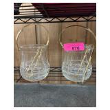 Clear Glass Ice Buckets with Handles