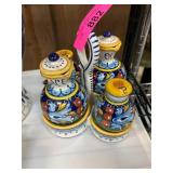 Hand-Painted Ceramic Oil and Vinegar Set