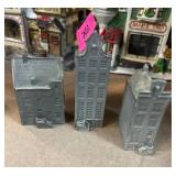 Three Metal Dutch House Miniatures