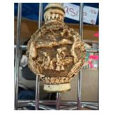 Carved Decorative Snuff Bottle with Relief Design