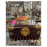 Wooden Box With Brass Details and Latch