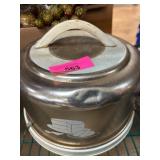 Vintage Metal Cake Platter Carrying Case