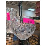 Unsigned Clear Cut Glass Bowl with Leaf Motif