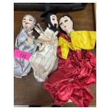 Three Korean Fabric Hand Puppets 1950s