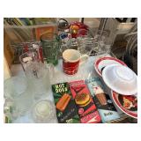 Coca Cola items and Textured Glass Pitchers and Bo