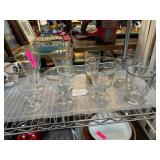 Clear Glassware with Gold Rim