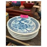 Blue and White Floral Ceramic Plates