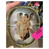 Heavy Mid Century Asian Ashtray Nice Piece