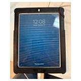 IPad with Black Case and Cracked Screen