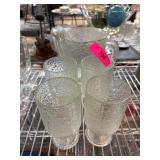 Textured Glass Pitcher and Goblets Set