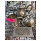 Pewter Tableware and Box