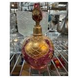 Hand-Painted Murano Glass Bottle with Stopper