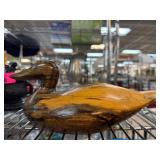 Carved Wooden Duck Figurine